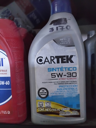 ACEITE CARTEK 5W-30 SINTETICO 1L